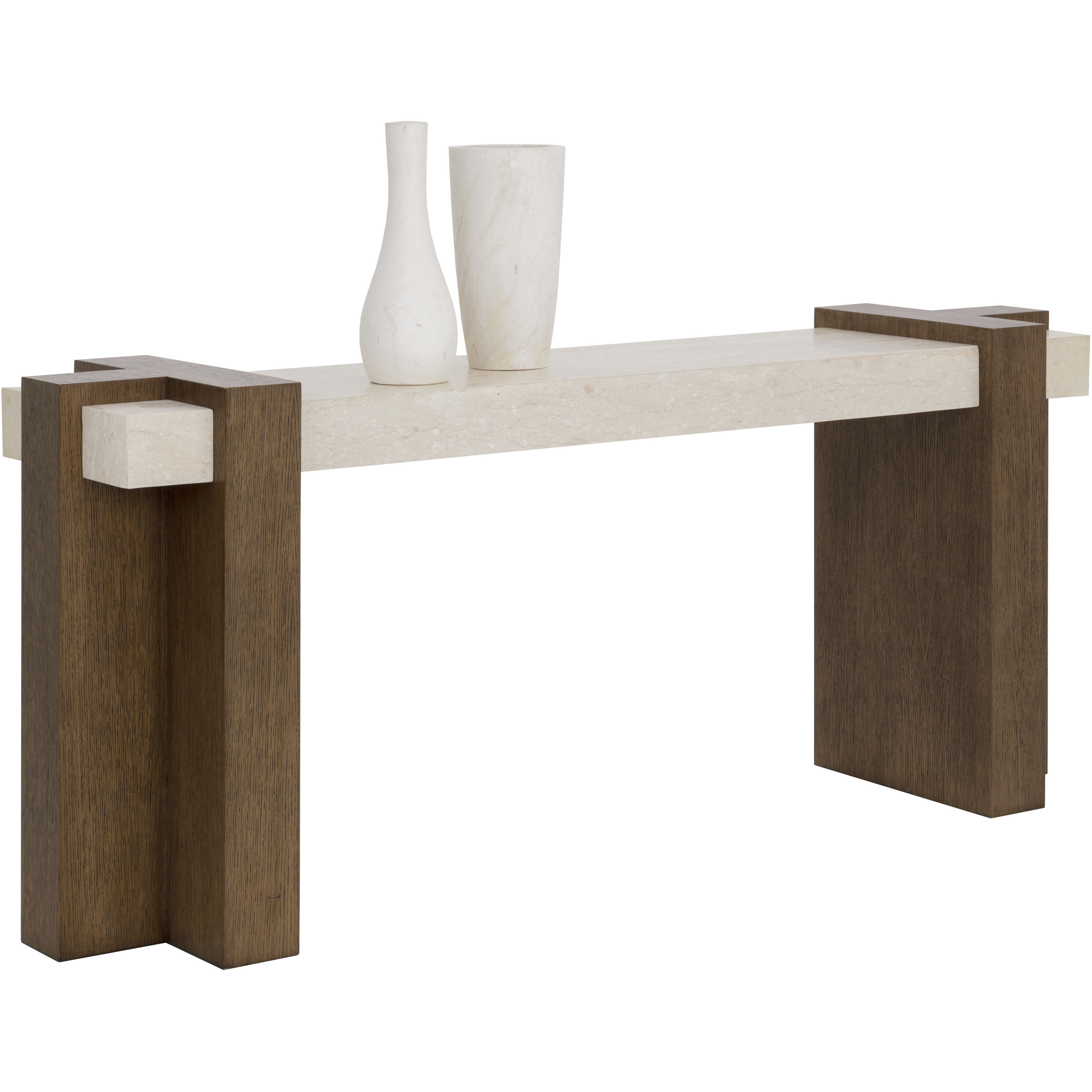 Minerva 73.25 X 17.75 inch Cream / Brown Console Table